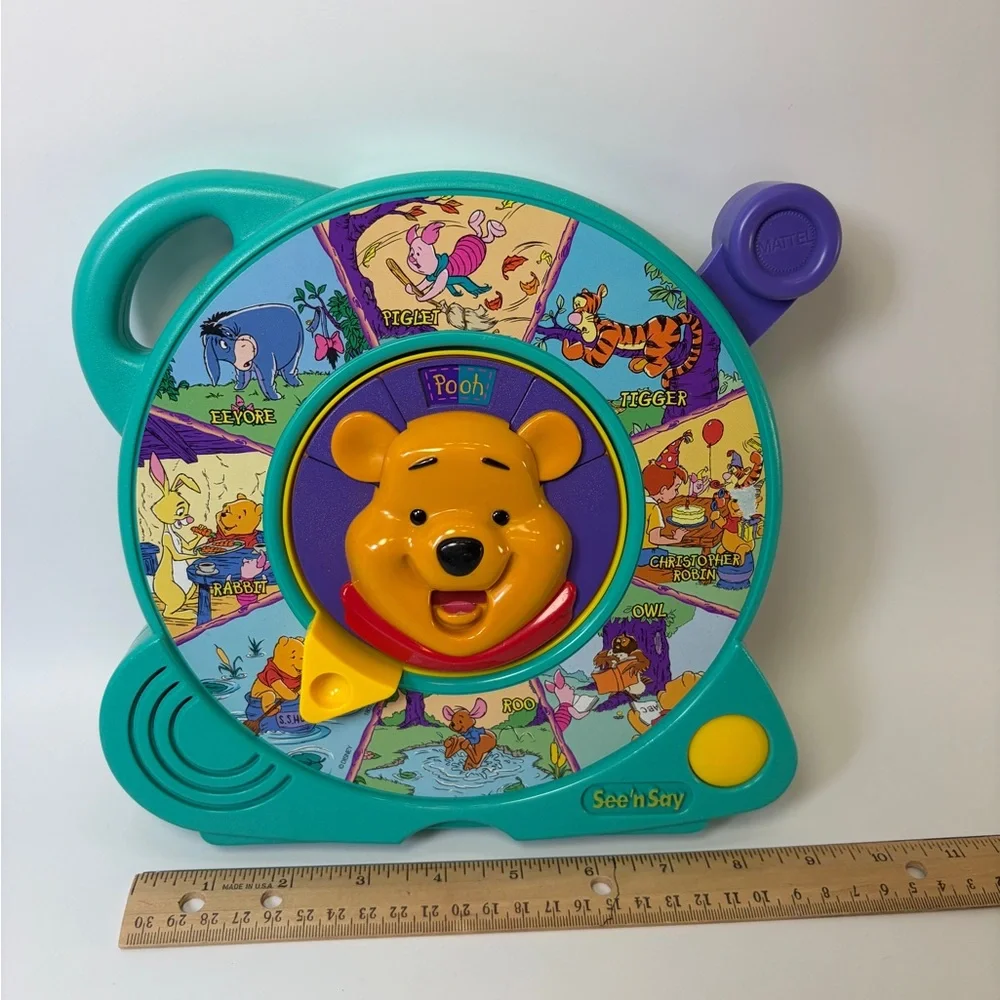 VTG Mattel Winnie the Pooh 1997 See ‘n Say Baby‎ Toddler Toy WORKS Disney